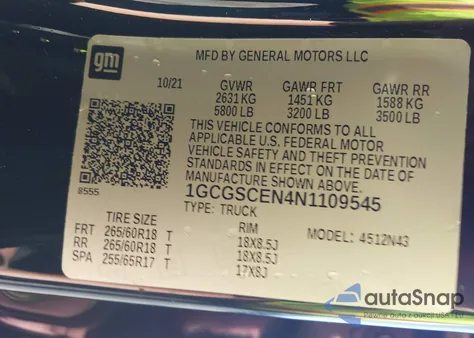 2022 Chevrolet Colorado 2Wd Short Box Lt из США, поврежденный, VIN 1GCGSCEN4N1109545